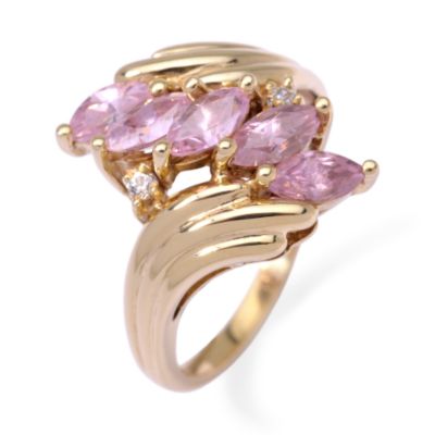 C. 1970 Vintage 1.30 ct. t.w. Multicolor CZ Ring In 10kt Yellow Gold Size 6 &mdash; Alt Image 2