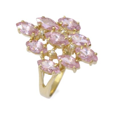 C. 1980 Vintage 3.02 ct. t.w. CZ Cluster Ring In 10kt Yellow Gold Size 6 &mdash; Alt Image 2