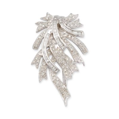 1.45 ct. t.w. Diamond Ribbon Pendant Brooch In Sterling Silver &mdash; Alt Image 1