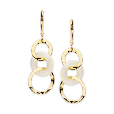 Mother-Of-Pearl Dangle Earrings With Links In 14kt Yellow Gold  &mdash; Alt Image 1