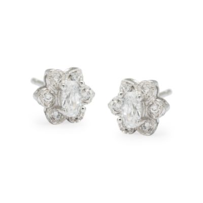 1.15 ct. t.w. CZ Flower Earrings In Sterling Silver &mdash; Alt Image 1