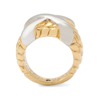 14kt Two-Tone Gold Art Ribbon "X" Ring. Size 5 &mdash; Alt Image 3