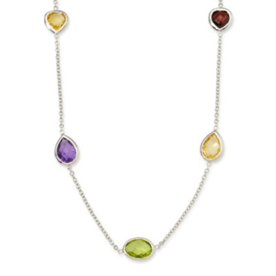 Multi-Gem Station Necklace In Sterling Silver &mdash; Alt Image 1