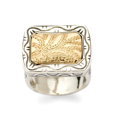 Carved Ring In Two-Tone &mdash; Alt Image 1