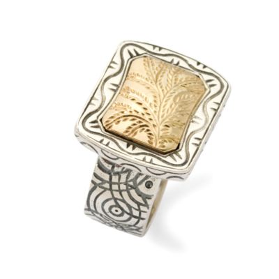 Carved Ring In Two-Tone &mdash; Alt Image 2