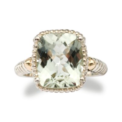 16.60 Carat Green Amethyst Ring In Sterling Silver and  14kt Yellow Gold &mdash; Alt Image 1