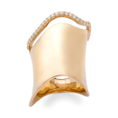 Ross-Simons - .35 ct. t.w. Diamond Wave Ring In 18kt Yellow Gold - Jewelry, Rings, Clearance