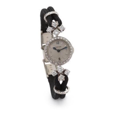 C. 1940 Vintage Cartier Women's 1.10 ct. t.w. Diamond Watch In 18kt White Gold  6" &mdash; Alt Image 1