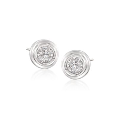 .25 ct. t.w. Round Bezel-Set Diamond Stud Earrings In 14kt White Gold &mdash; Alt Image 1