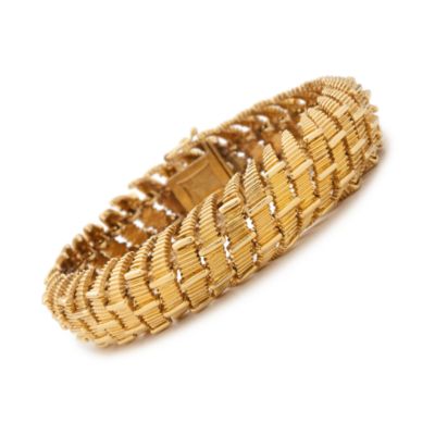 C. 1960 Vintage Tiffany & Co. 18kt Yellow Gold Textured Bracelet.  7.5" &mdash; Alt Image 1