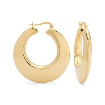 Tapered Hoop Earrings In Vermeil &mdash; Alt Image 1