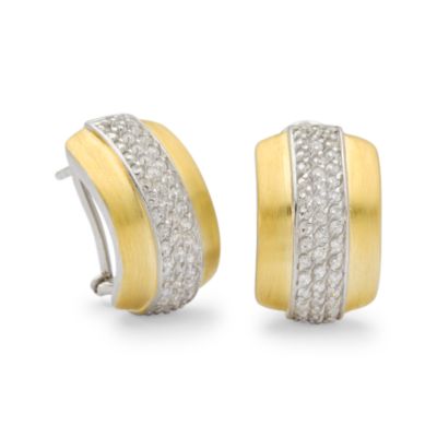 .30 ct. t.w. CZ Earrings In Sterling Silver and Vermeil  &mdash; Alt Image 1
