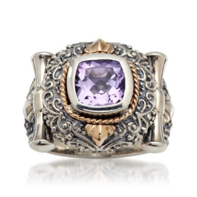 1.85 Carat Amethyst Ring In Two-Tone. Size 7 &mdash; Alt Image 1
