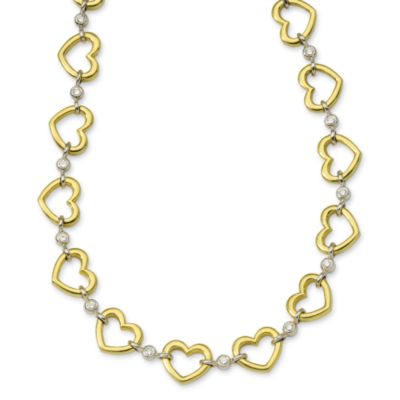 C. 1970 Vintage 1.60 ct. t.w. Diamond Necklace In 18kt Two-Tone and 14kt White Gold. 16.5" &mdash; Alt Image 1
