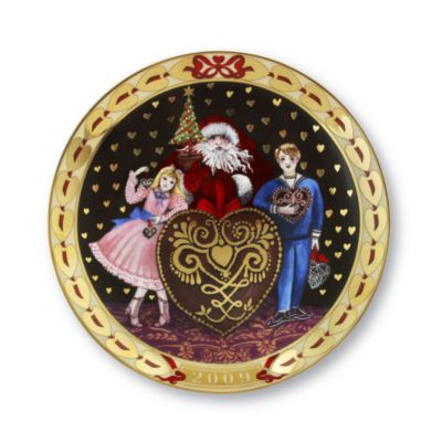 2009 Royal Copenhagen Annual Hearts of Christmas Plate 4th Edition &mdash; Alt Image 1