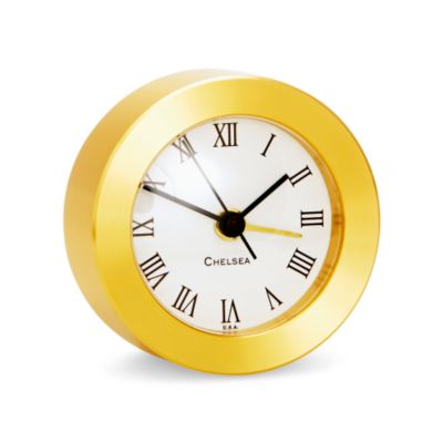 Chelsea Solid Brass Round Desk Alarm Clock. &mdash; Alt Image 1