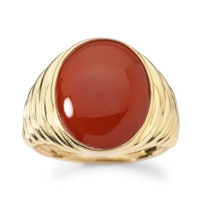 Red Agate Ring In 14kt Yellow Gold. Size 6 &mdash; Alt Image 1