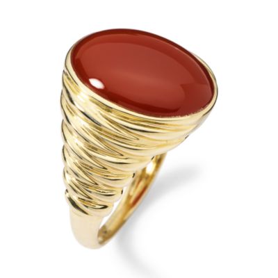 Red Agate Ring In 14kt Yellow Gold. Size 6 &mdash; Alt Image 2