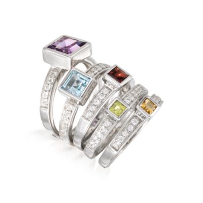 Set of Five 3.45 ct. t.w. Multi-Gem Rings In Sterling Silver &mdash; Alt Image 2