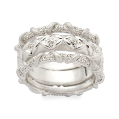 Set of Three .20 ct. t.w. Diamond Stacking Rings In Sterling Silver &mdash; Alt Image 1