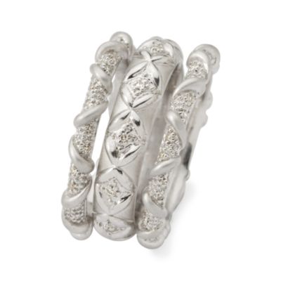 Set of Three .20 ct. t.w. Diamond Stacking Rings In Sterling Silver &mdash; Alt Image 2