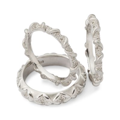 Set of Three .20 ct. t.w. Diamond Stacking Rings In Sterling Silver &mdash; Alt Image 3