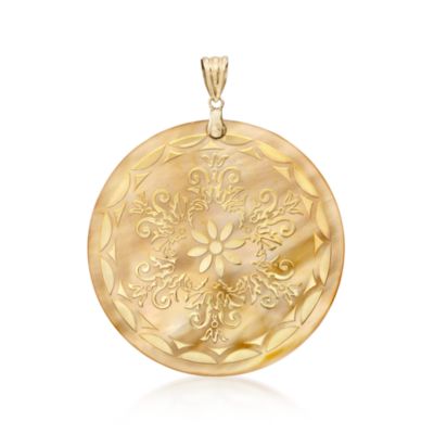 Mother-Of-Pearl Pendant With 14kt Yellow Gold Overlay &mdash; Alt Image 1