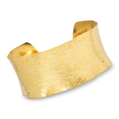 Bark Design Cuff Bracelet In Vermeil. 7" &mdash; Alt Image 1