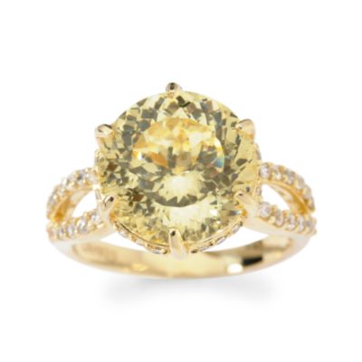 7.40 ct. t.w. Yellow and White CZ Ring In Vermeil. Size 8 &mdash; Alt Image 1