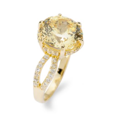 7.40 ct. t.w. Yellow and White CZ Ring In Vermeil. Size 8 &mdash; Alt Image 2