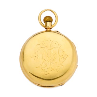 C. 1895 Vintage Elgin Men's Pocket Watch In 18kt Yellow Gold &mdash; Alt Image 2
