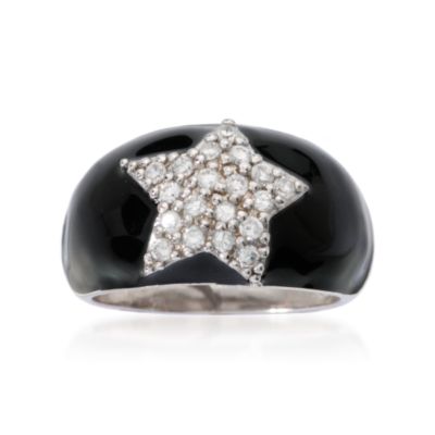 Domed CZ Star Ring In Sterling Silver &mdash; Alt Image 1