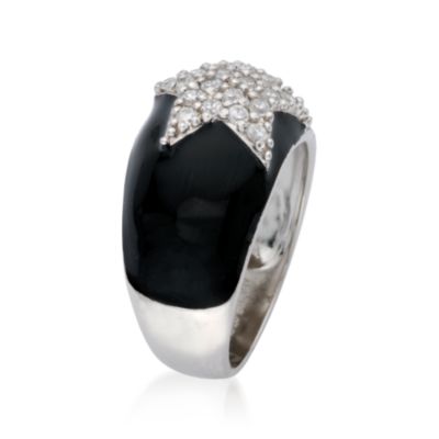 Domed CZ Star Ring In Sterling Silver &mdash; Alt Image 2