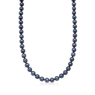 Ross-Simons Signature 6.5-7mm Black Cultured Pearl Necklace With 14kt Yellow Gold Clasp. 18" &mdash; Alt Image 1