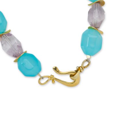 Amethyst and  Chalcedony Nugget Necklace In Vermeil. 18" &mdash; Alt Image 2