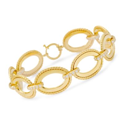 1.55 ct. t.w. CZ Bracelet With Rope Link In Vermeil &mdash; Alt Image 1