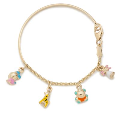Childs 14kt Yellow Gold and Enamel Nursery Charm Bracelet. 5" &mdash; Alt Image 1