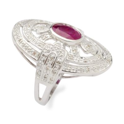1.50 Carat Ruby Ring With Diamonds In Sterling Silver &mdash; Alt Image 2