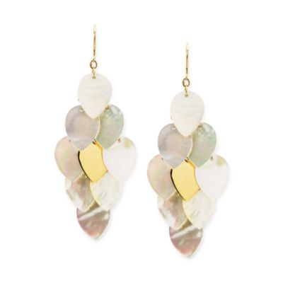 Mother-Of-Pearl Earrings In 14kt Yellow Gold &mdash; Alt Image 1