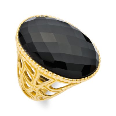 Onyx Ring In Vermeil &mdash; Alt Image 2