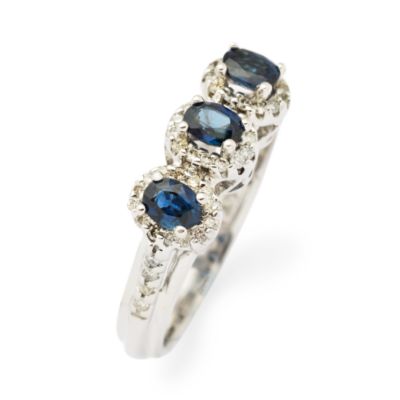 .75 ct. t.w. Sapphire Ring With Diamond  In 14k White Gold &mdash; Alt Image 2