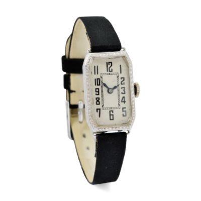 C. 1927 Vintage Depollier Company Engraved Women's Watch In 14kt White Gold. 7" &mdash; Alt Image 1