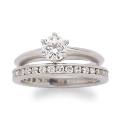 C. 1990 Vintage Tiffany & Co. 1.17 ct. t.w. Diamond Bridal Ring Set In Platinum. 5.25 &mdash; Alt Image 1