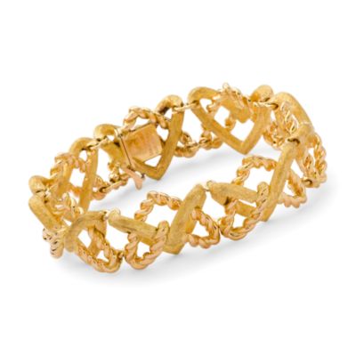 C. 1960 Vintage Jean Schlumberger for Tiffany & Co. Double Heart Bracelet In 18kt Yellow Gold. 6.75" &mdash; Alt Image 1