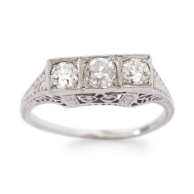 C. 1910 Vintage .70 ct. t.w. Round European Cut Diamond Ring In Platinum. Size 5.75 &mdash; Alt Image 1