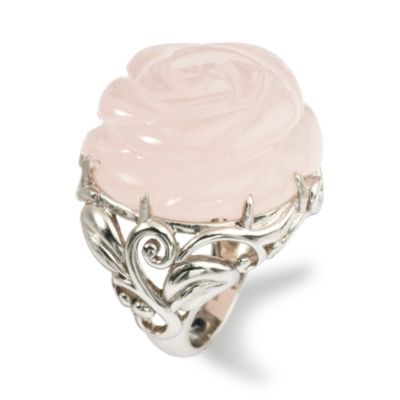 Rose Quartz Floral Ring In Sterling Silver &mdash; Alt Image 2