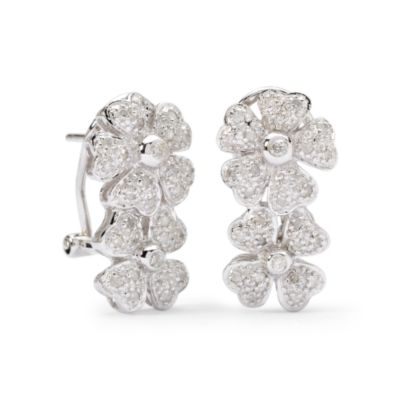 .40 ct. t.w. Diamond Floral Earrings In Sterling Silver &mdash; Alt Image 1