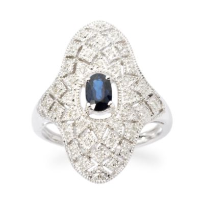 .50 Carat Sapphire Ring With Diamond In 14kt White Gold &mdash; Alt Image 1