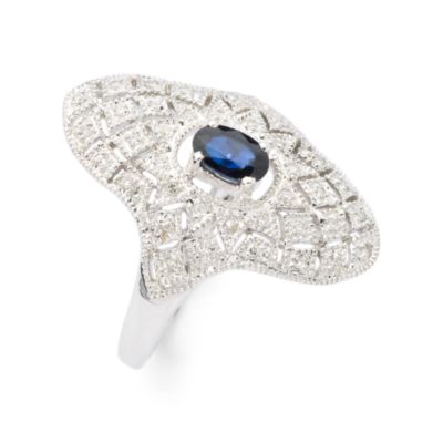 .50 Carat Sapphire Ring With Diamond In 14kt White Gold &mdash; Alt Image 2