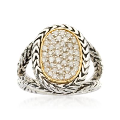 .50 ct. t.w. Pave Diamond Ring In Sterling Silver and Vermeil &mdash; Alt Image 1